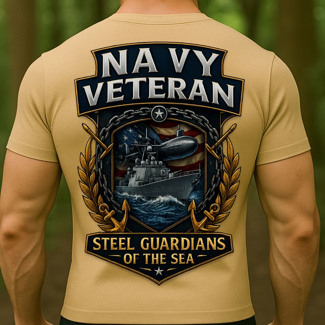 Navy Veteran T-Shirt – Steel Guardians of the Sea Design | US Navy Military Warship & Submarine Tee