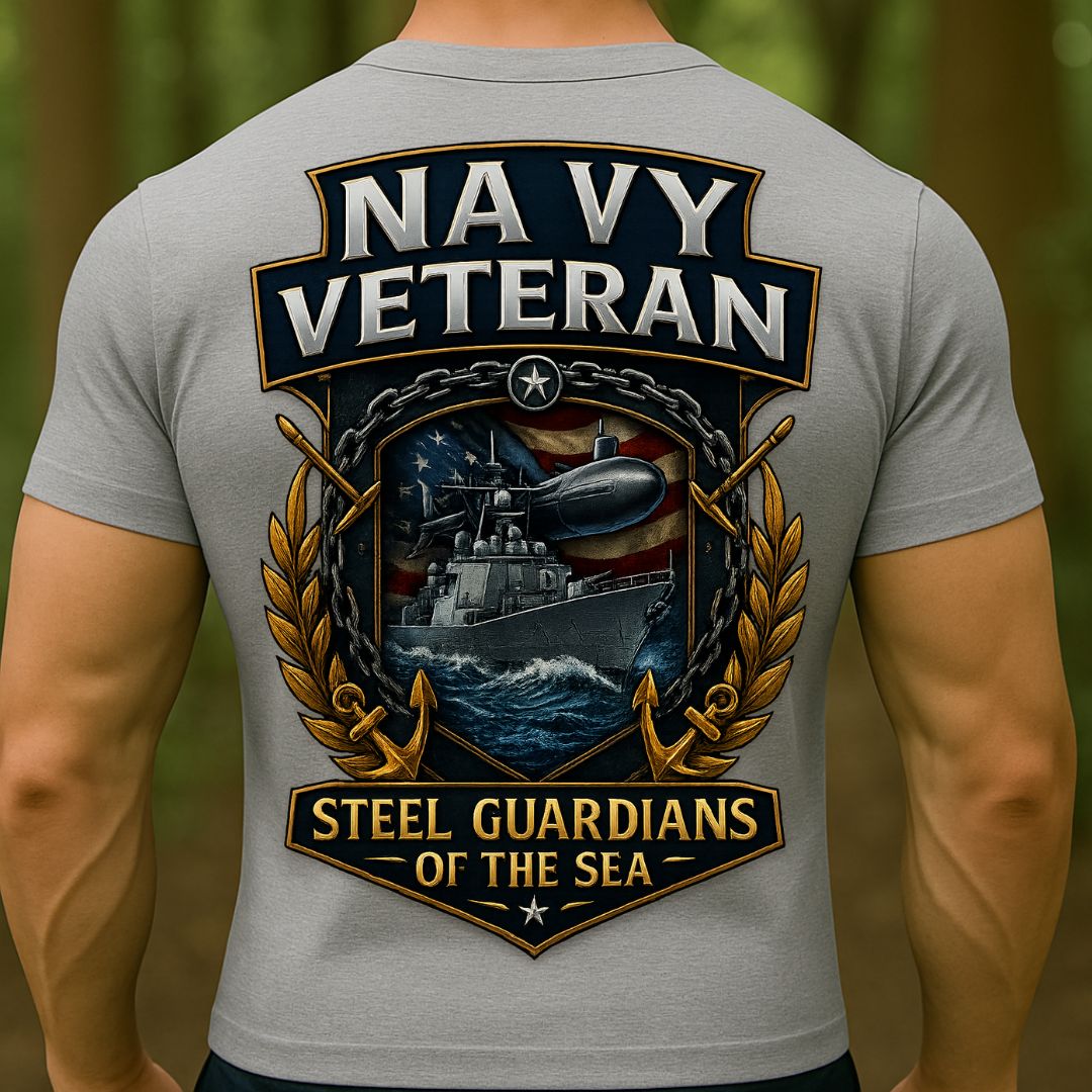 Navy Veteran T-Shirt – Steel Guardians of the Sea Design | US Navy Military Warship & Submarine Tee