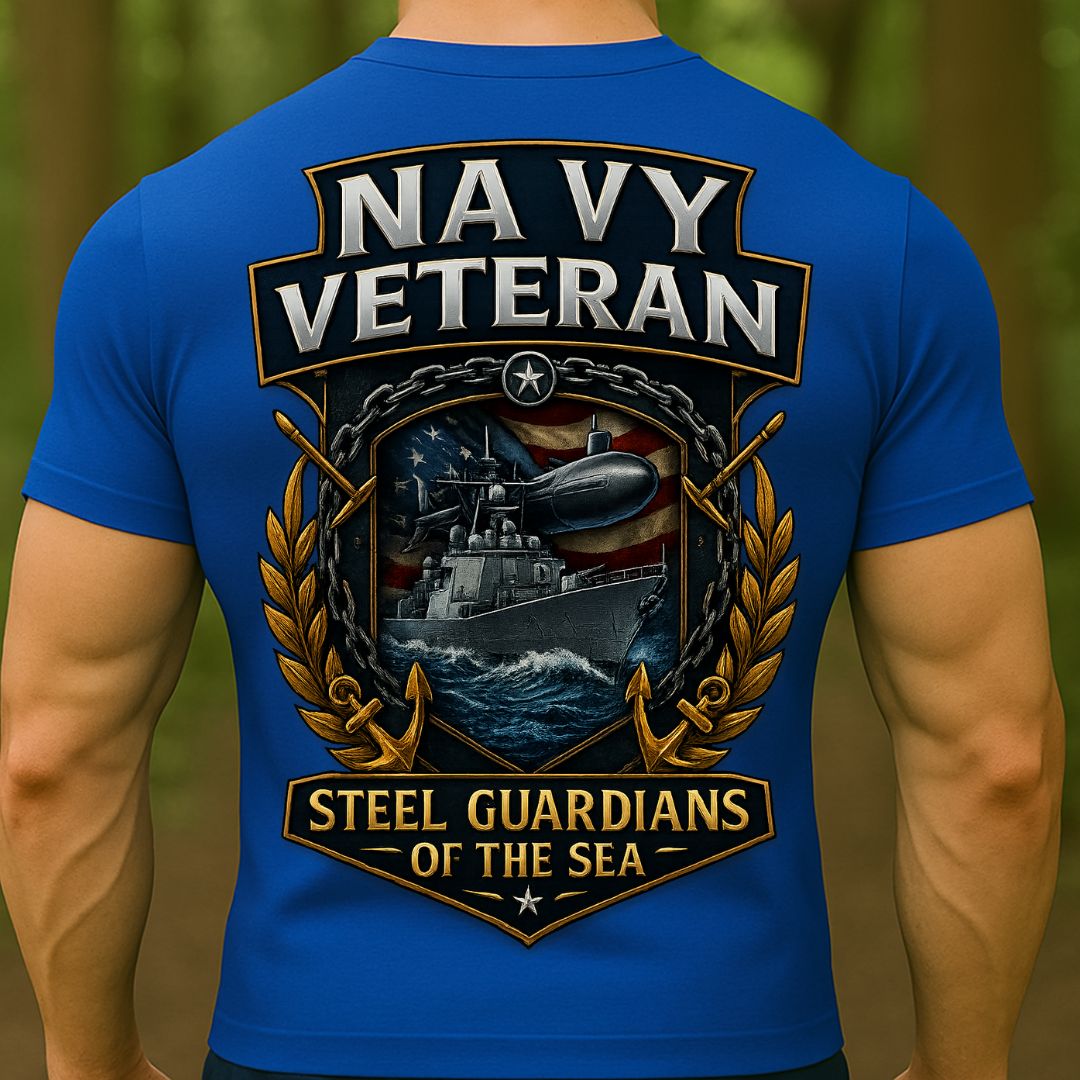 Navy Veteran T-Shirt – Steel Guardians of the Sea Design | US Navy Military Warship & Submarine Tee