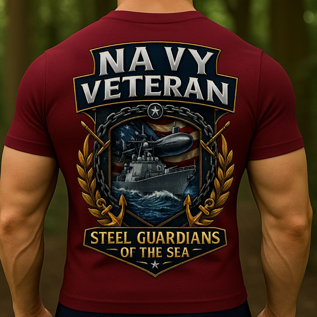 Navy Veteran T-Shirt – Steel Guardians of the Sea Design | US Navy Military Warship & Submarine Tee