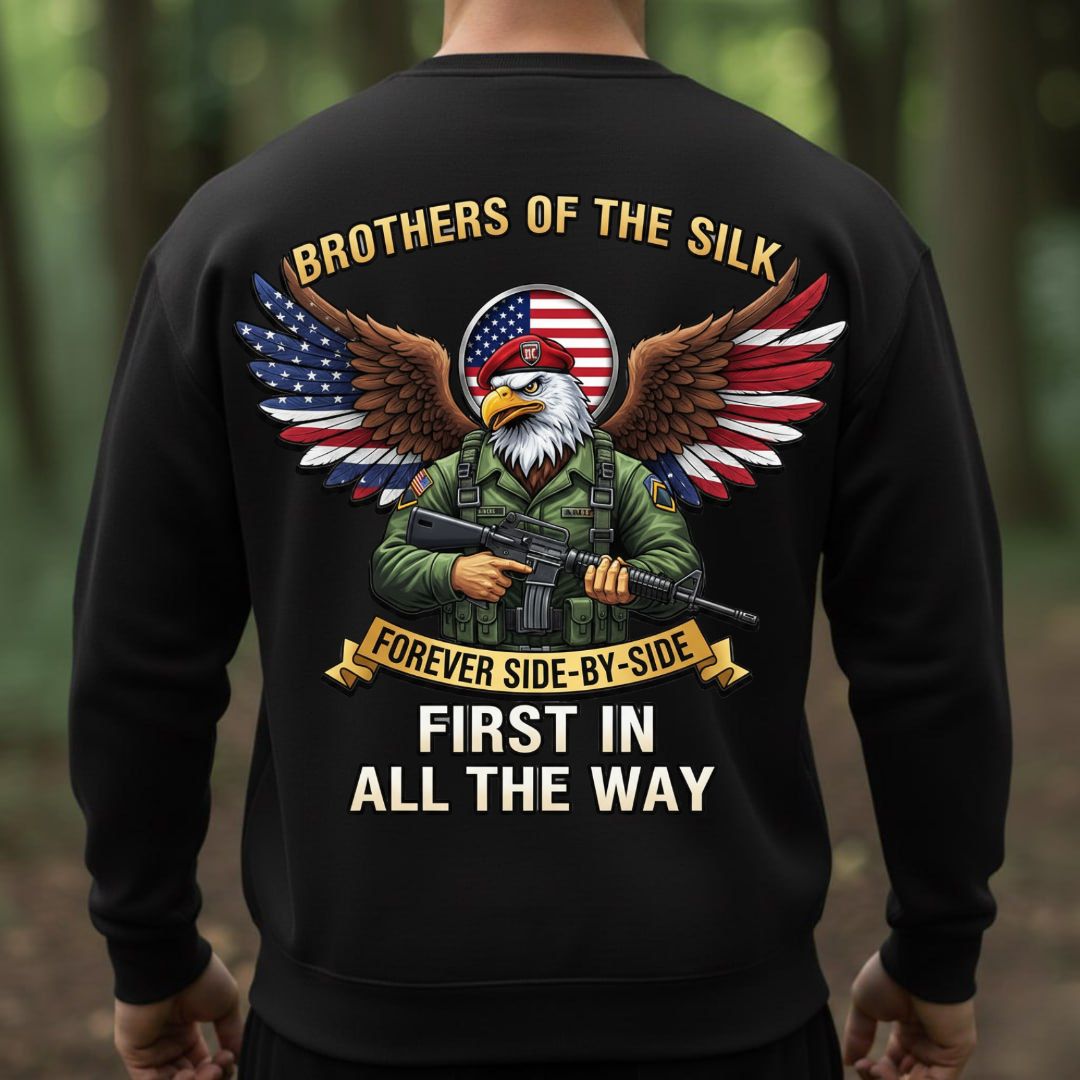 Airborne Brothers of the Silk Shirt – Forever Side by Side Military Pride Tee