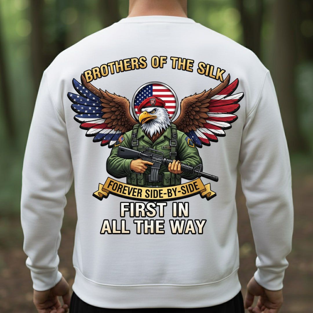 Airborne Brothers of the Silk Shirt – Forever Side by Side Military Pride Tee