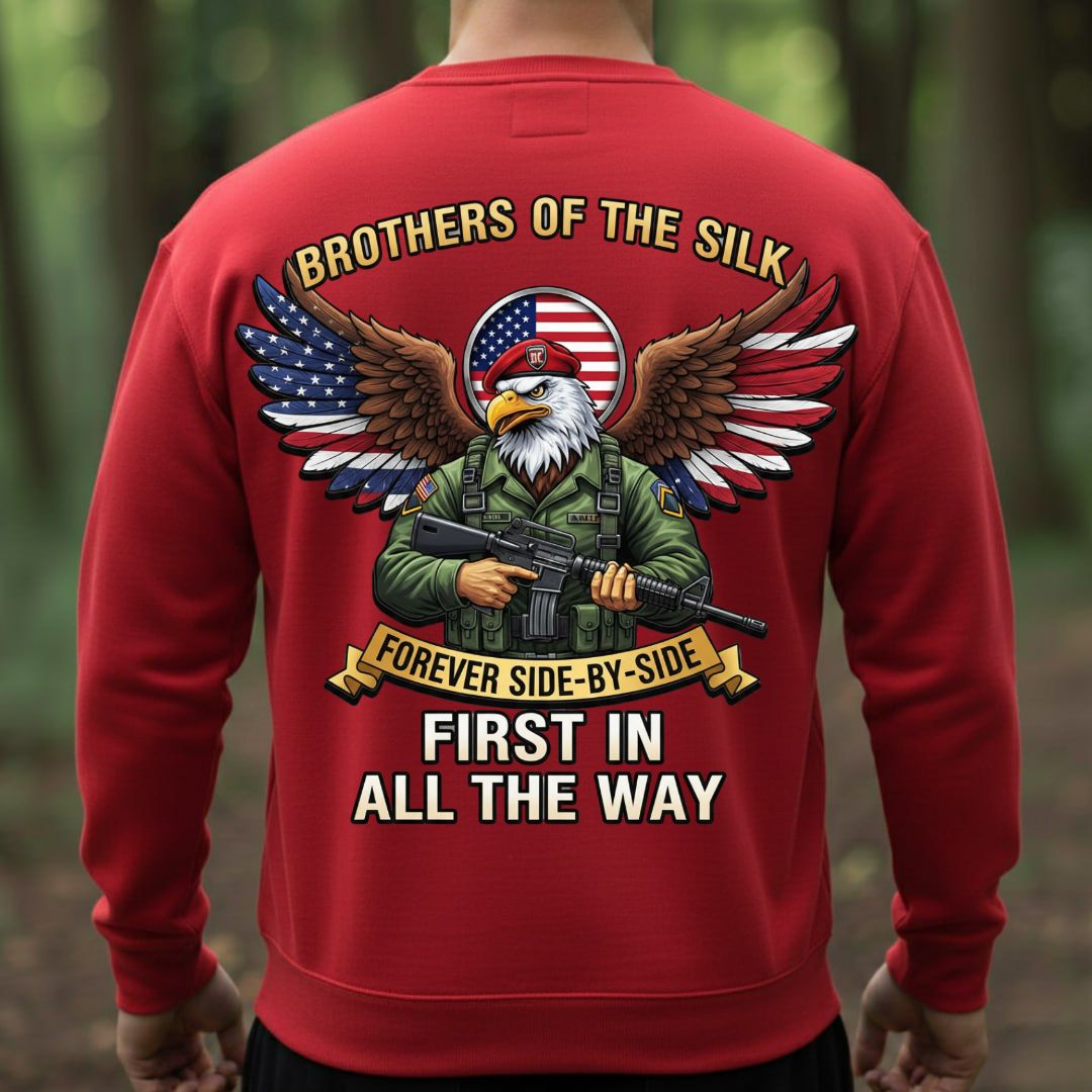 Airborne Brothers of the Silk Shirt – Forever Side by Side Military Pride Tee