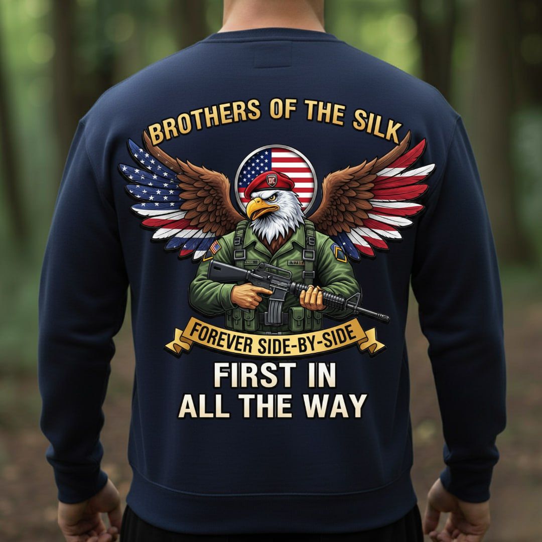Airborne Brothers of the Silk Shirt – Forever Side by Side Military Pride Tee