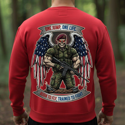 Airborne Paratrooper Veteran T-Shirt – One Jump One Life | Born to Fly Trained to Fight Military Tee