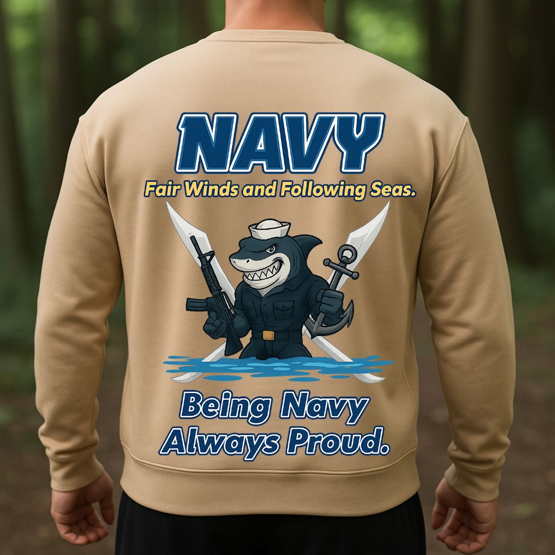 Navy Veteran T-Shirt – Fair Winds and Following Seas | Being Navy Always Proud Military Sailor Tee