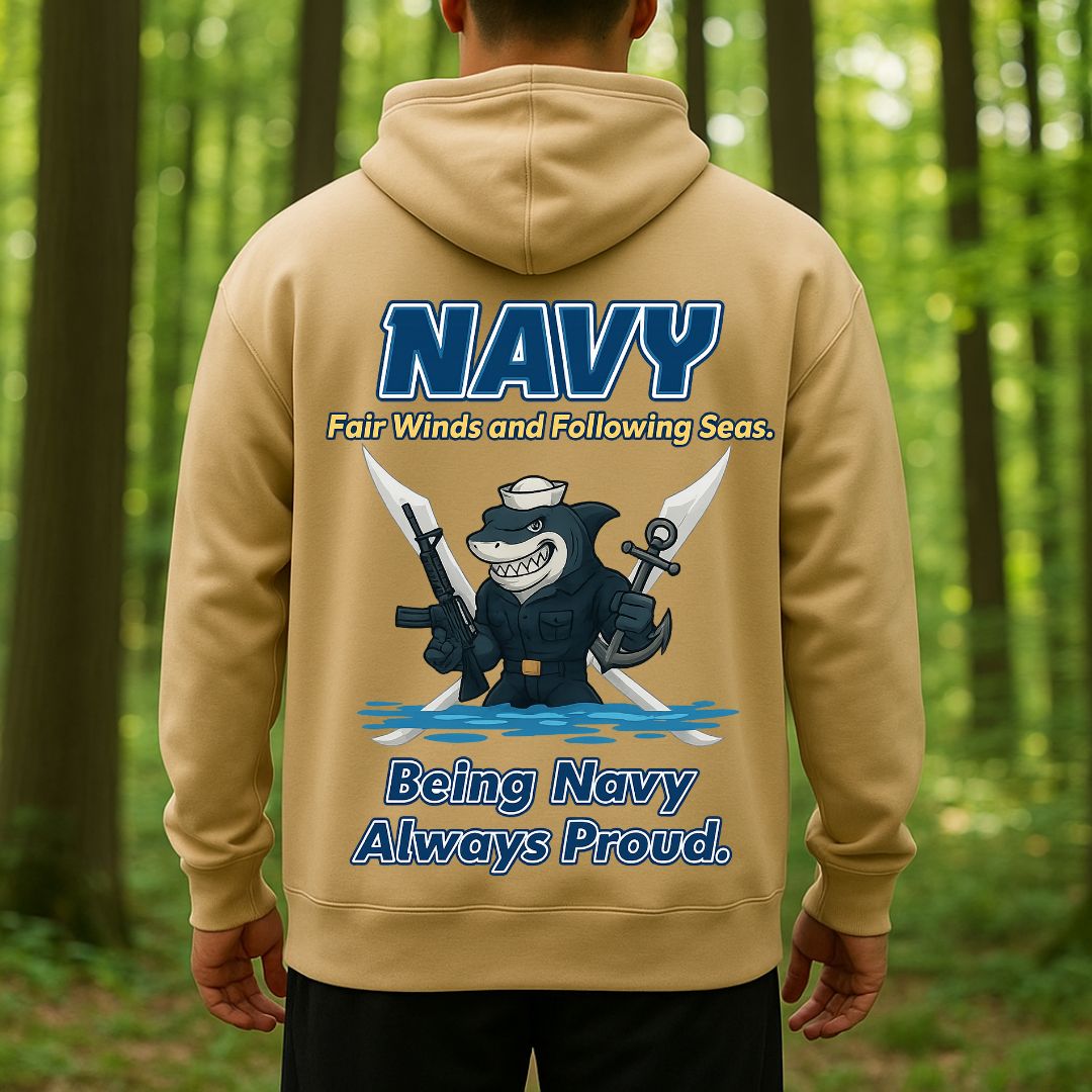 Navy Veteran T-Shirt – Fair Winds and Following Seas | Being Navy Always Proud Military Sailor Tee