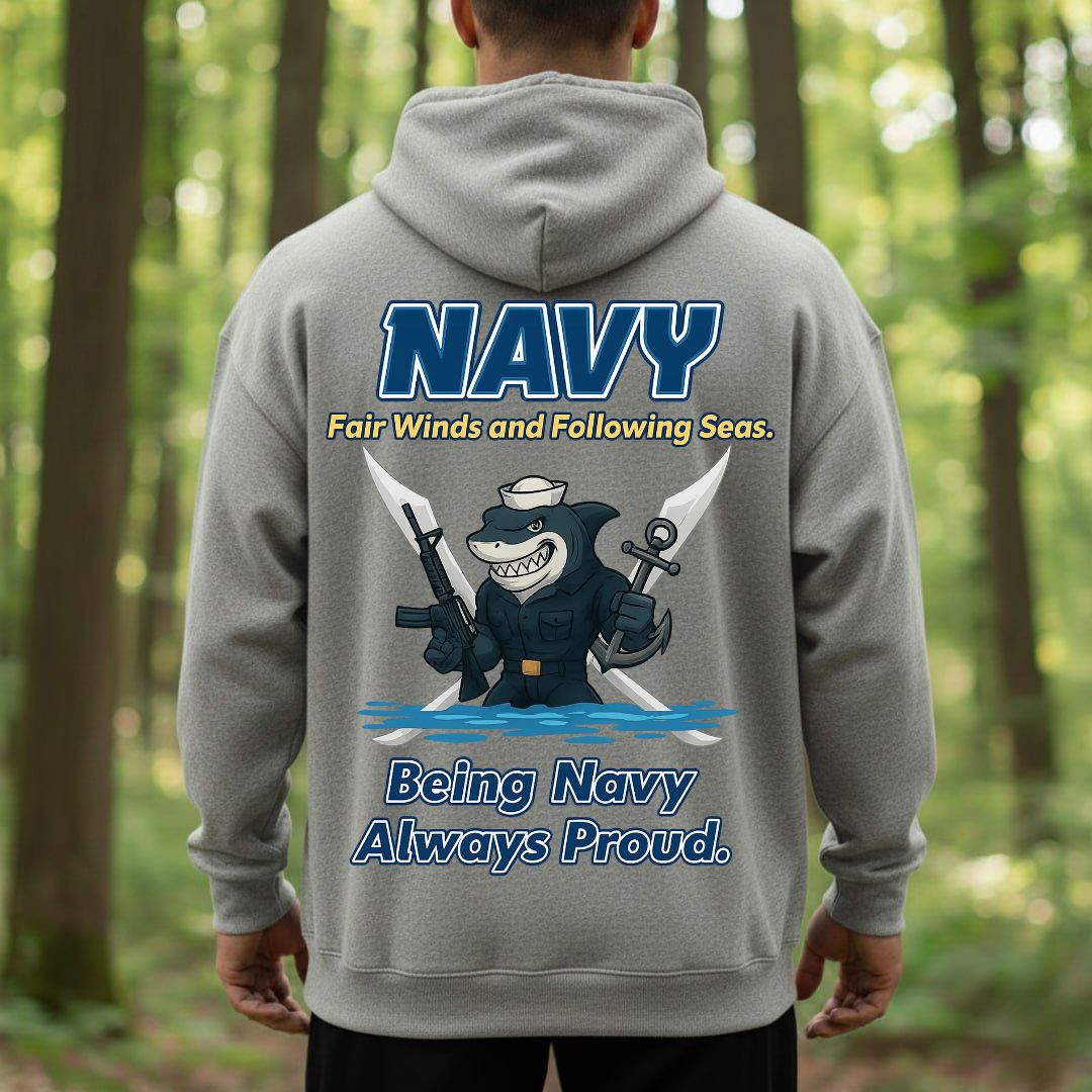 Navy Veteran T-Shirt – Fair Winds and Following Seas | Being Navy Always Proud Military Sailor Tee