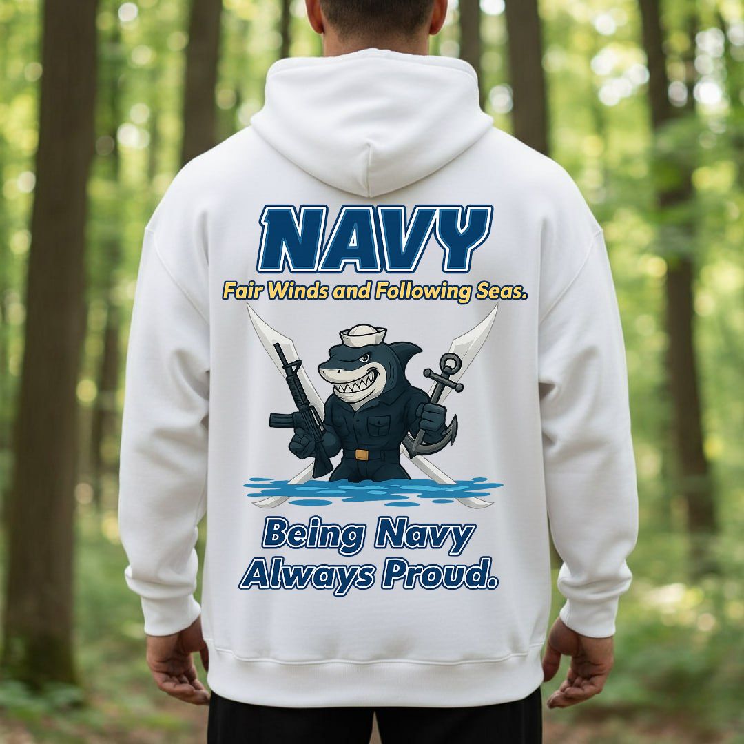 Navy Veteran T-Shirt – Fair Winds and Following Seas | Being Navy Always Proud Military Sailor Tee