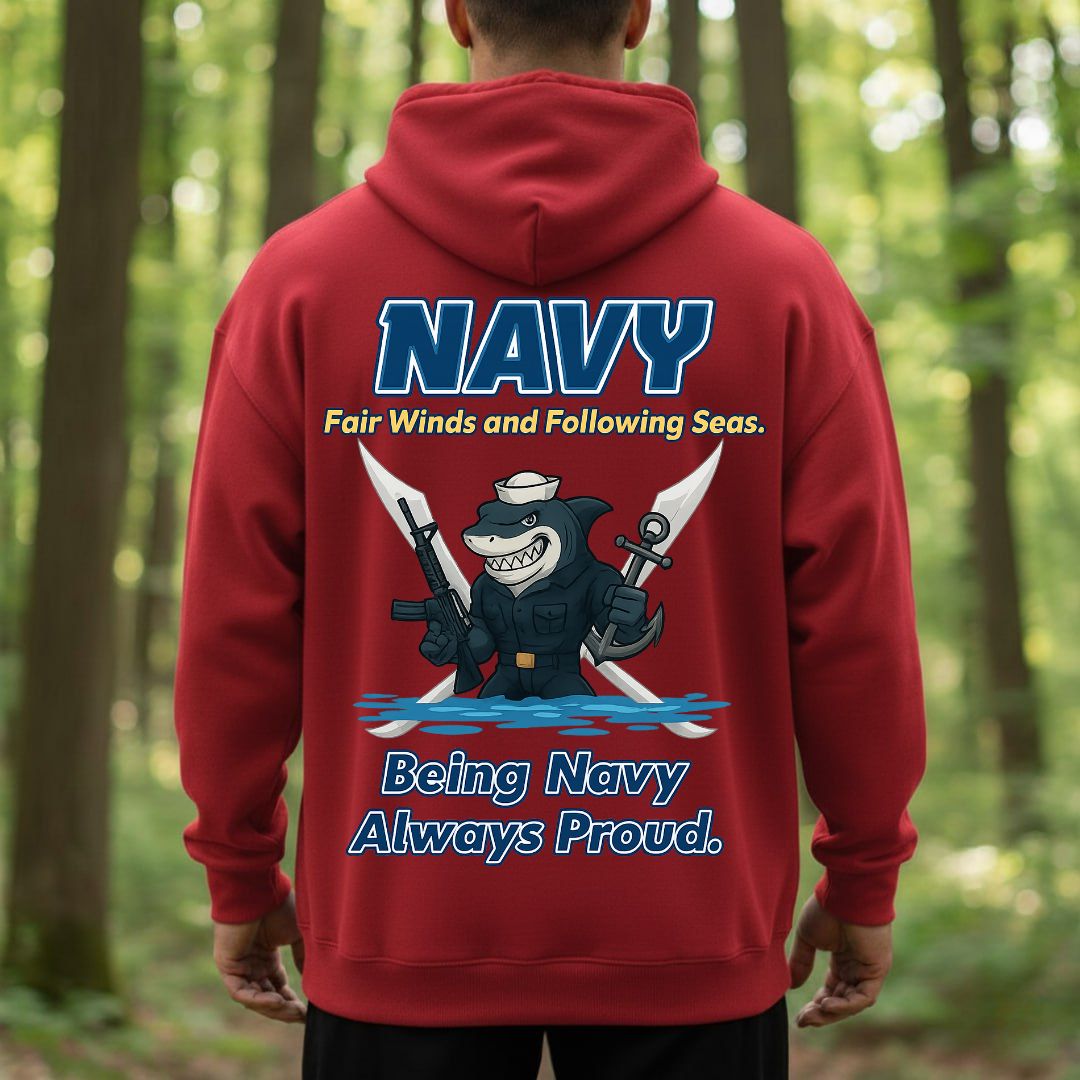 Navy Veteran T-Shirt – Fair Winds and Following Seas | Being Navy Always Proud Military Sailor Tee