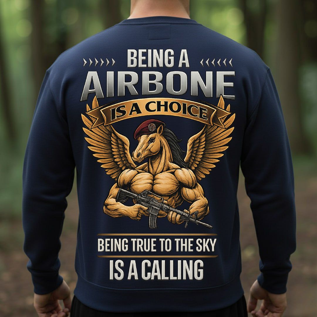 Airborne Paratrooper Veteran T-Shirt – Being a Airborne Is a Choice | Being True to the Sky Is a Calling Military Tee
