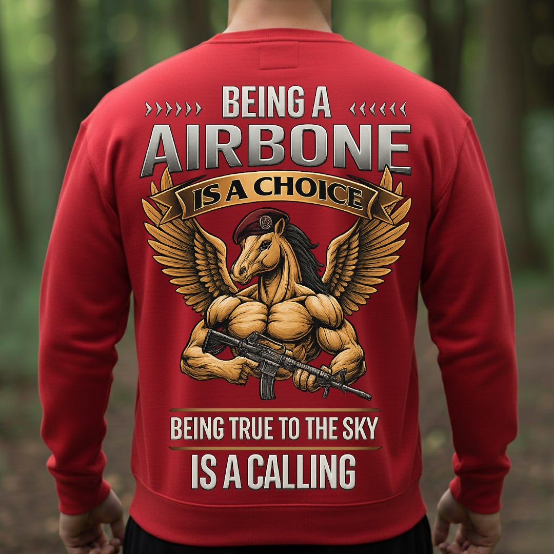 Airborne Paratrooper Veteran T-Shirt – Being a Airborne Is a Choice | Being True to the Sky Is a Calling Military Tee