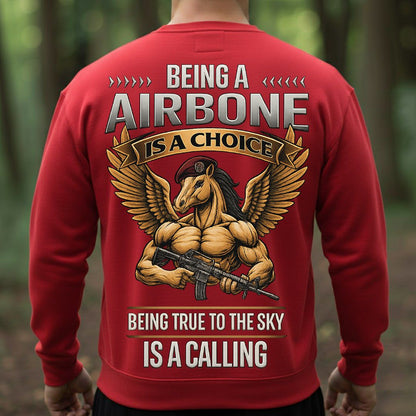 Airborne Paratrooper Veteran T-Shirt – Being a Airborne Is a Choice | Being True to the Sky Is a Calling Military Tee