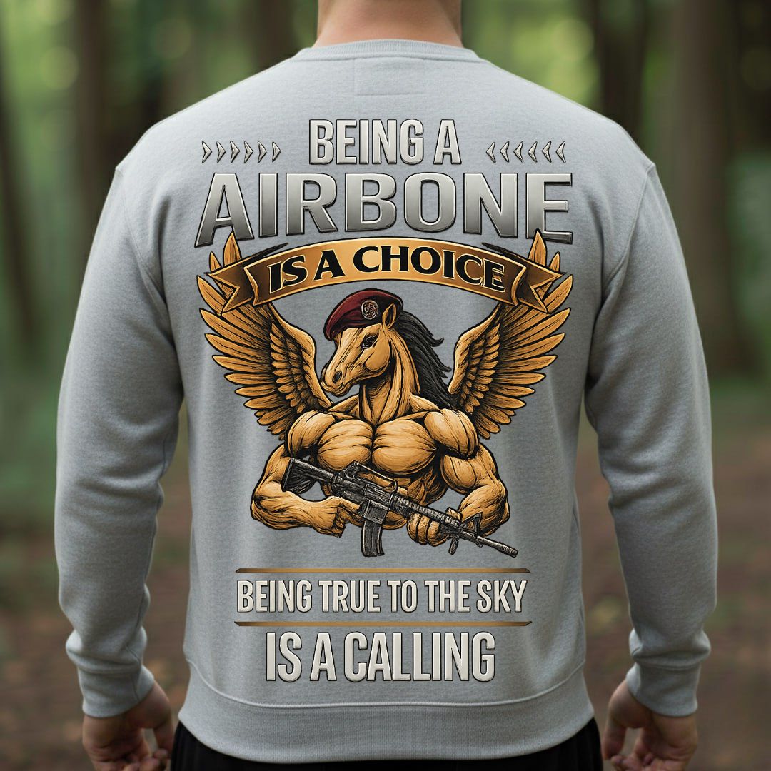 Airborne Paratrooper Veteran T-Shirt – Being a Airborne Is a Choice | Being True to the Sky Is a Calling Military Tee