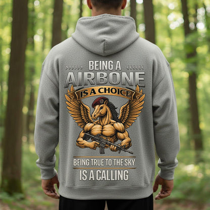 Airborne Paratrooper Veteran T-Shirt – Being a Airborne Is a Choice | Being True to the Sky Is a Calling Military Tee