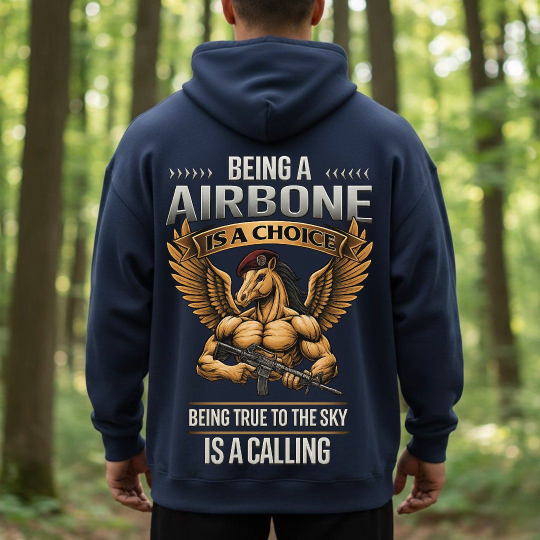 Airborne Paratrooper Veteran T-Shirt – Being a Airborne Is a Choice | Being True to the Sky Is a Calling Military Tee