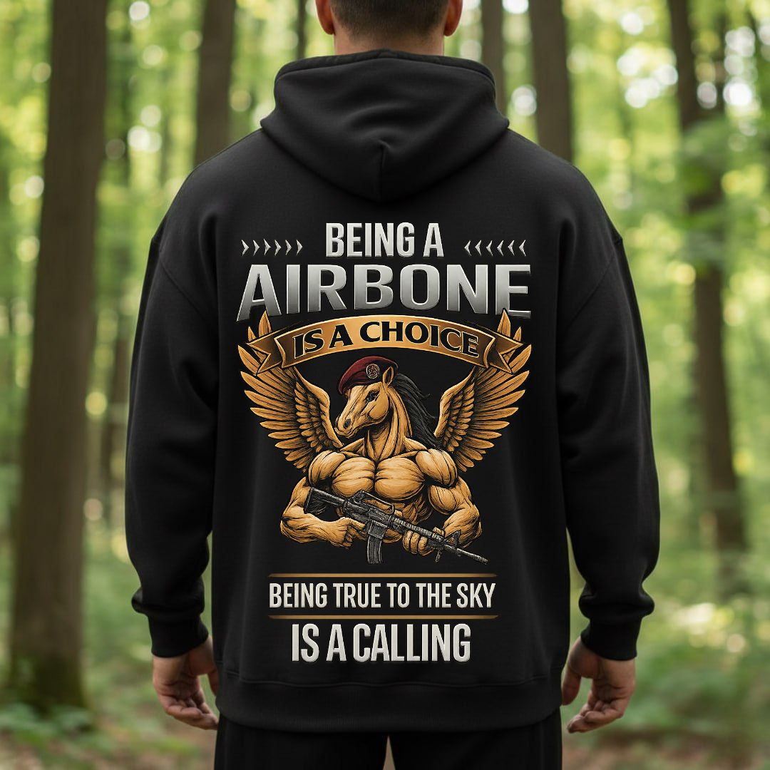 Airborne Paratrooper Veteran T-Shirt – Being a Airborne Is a Choice | Being True to the Sky Is a Calling Military Tee
