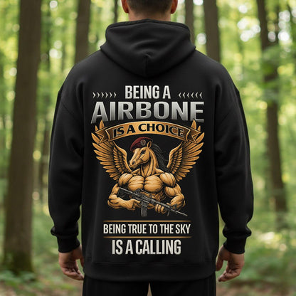 Airborne Paratrooper Veteran T-Shirt – Being a Airborne Is a Choice | Being True to the Sky Is a Calling Military Tee