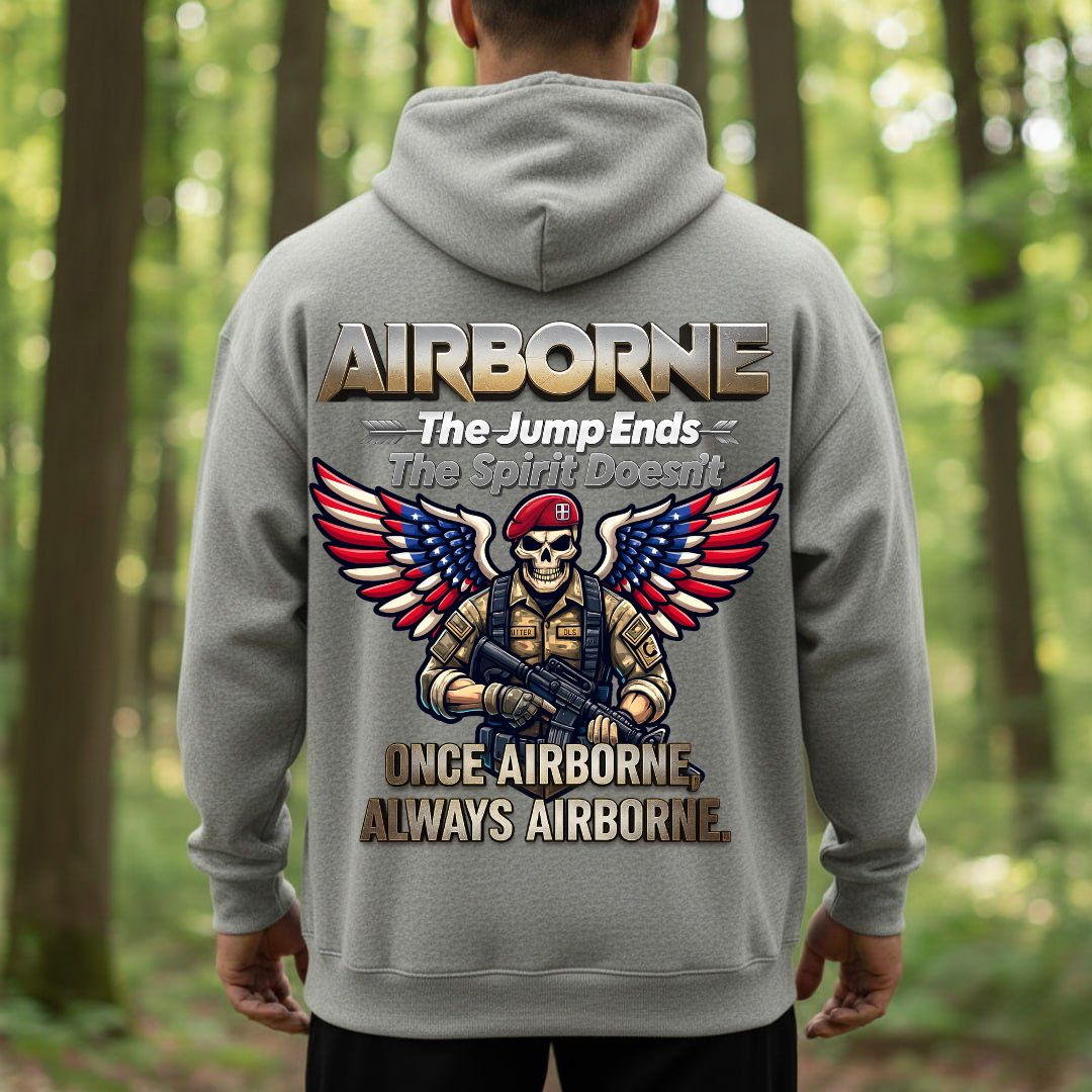 Airborne Veteran T-Shirt – Once Airborne Always Airborne – Military Paratrooper Pride Tee