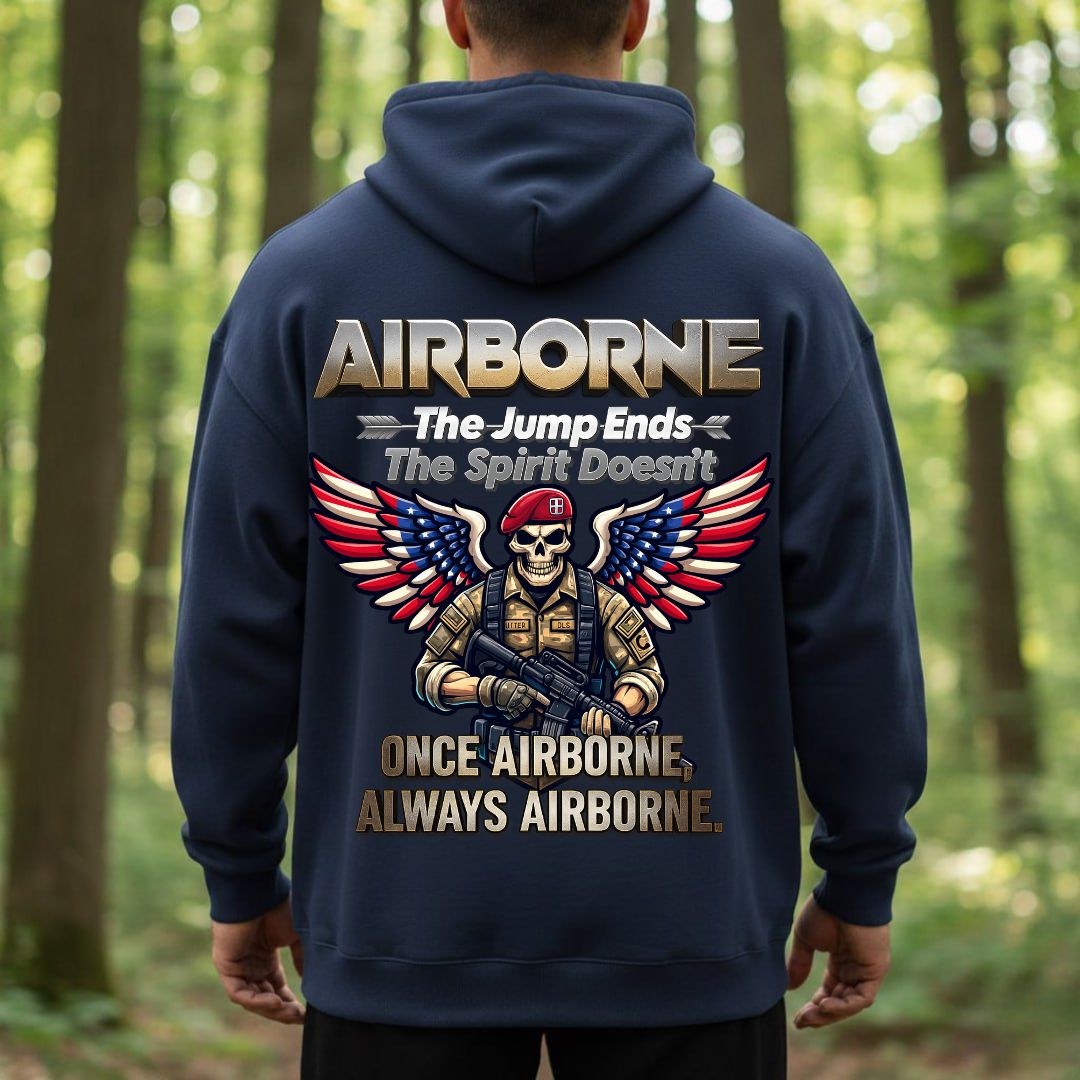 Airborne Veteran T-Shirt – Once Airborne Always Airborne – Military Paratrooper Pride Tee