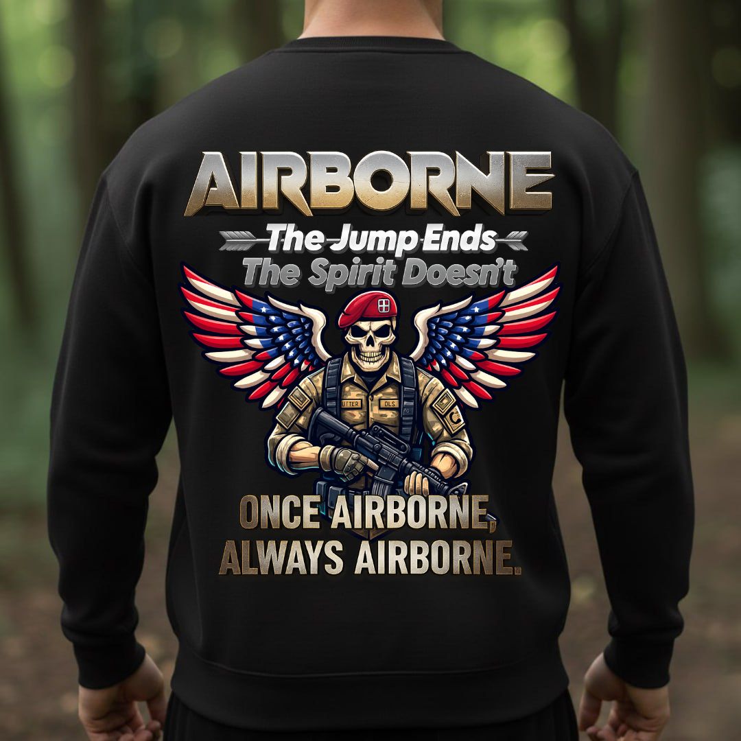 Airborne Veteran T-Shirt – Once Airborne Always Airborne – Military Paratrooper Pride Tee
