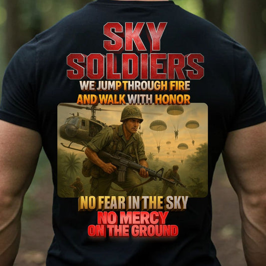 Sky Soldiers Graphic T-Shirt – Jump Through Fire, Walk with Honor