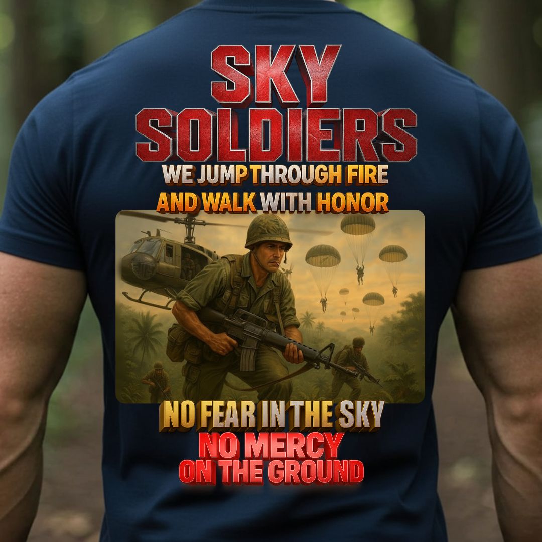 Sky Soldiers Graphic T-Shirt – Jump Through Fire, Walk with Honor