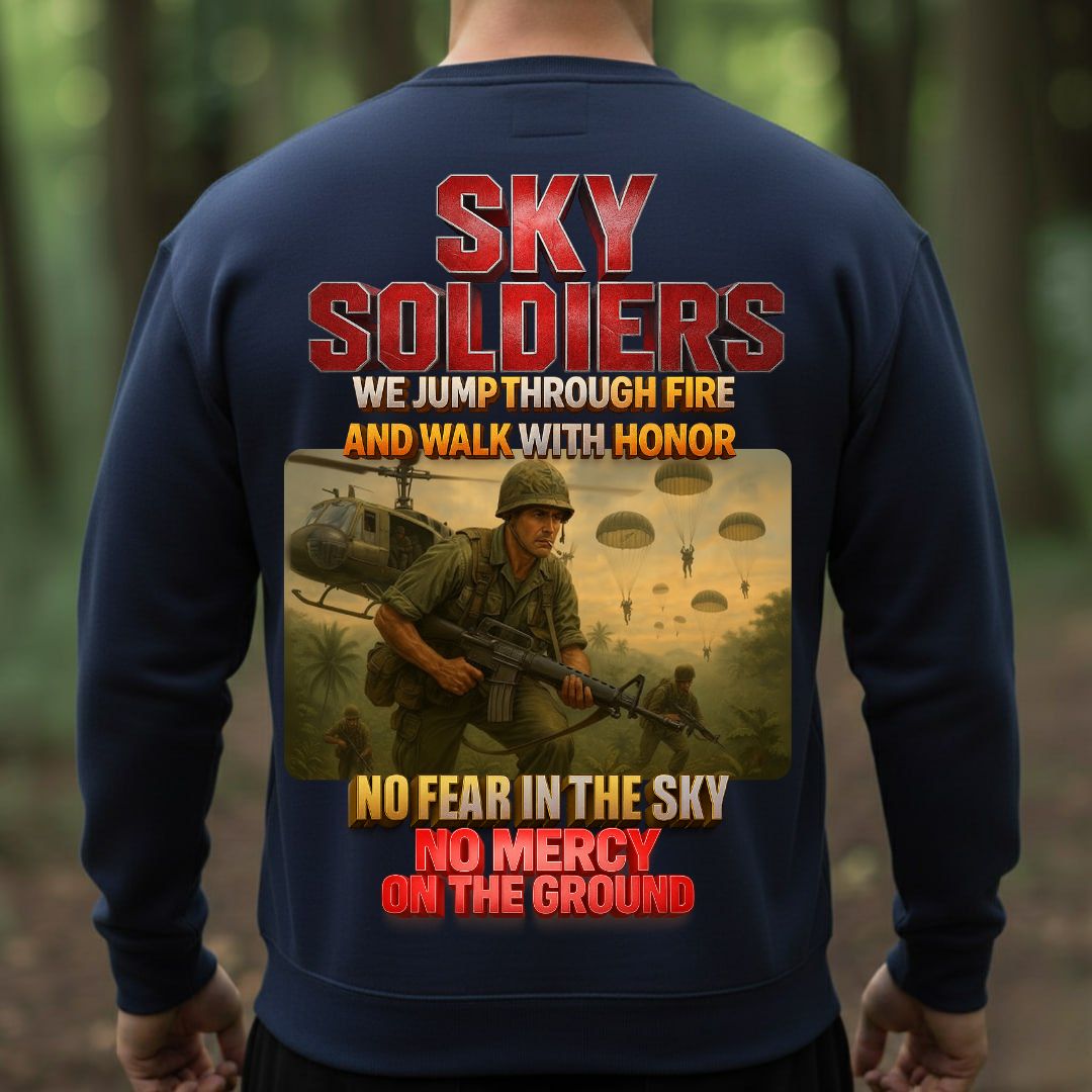 Sky Soldiers Graphic T-Shirt – Jump Through Fire, Walk with Honor