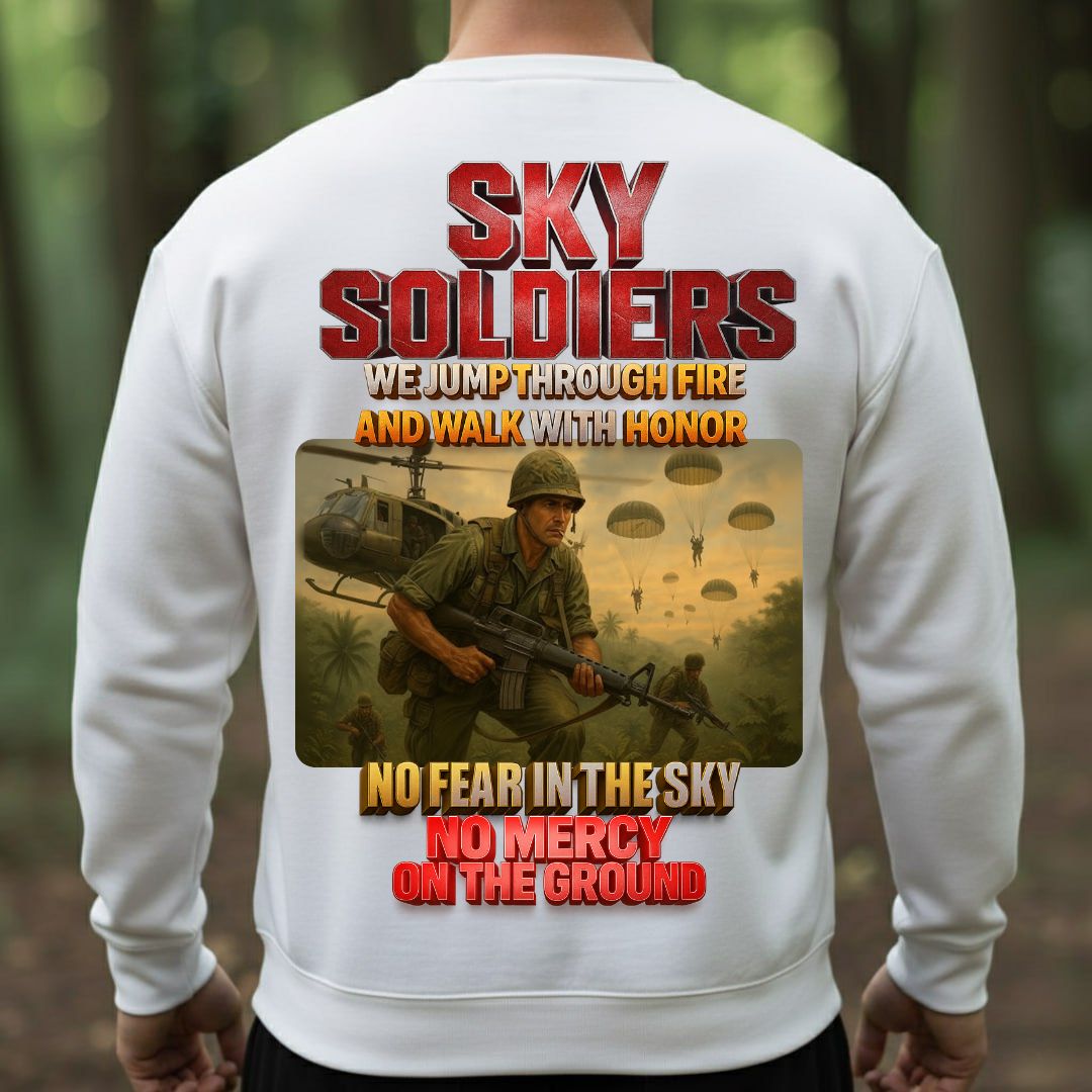 Sky Soldiers Graphic T-Shirt – Jump Through Fire, Walk with Honor
