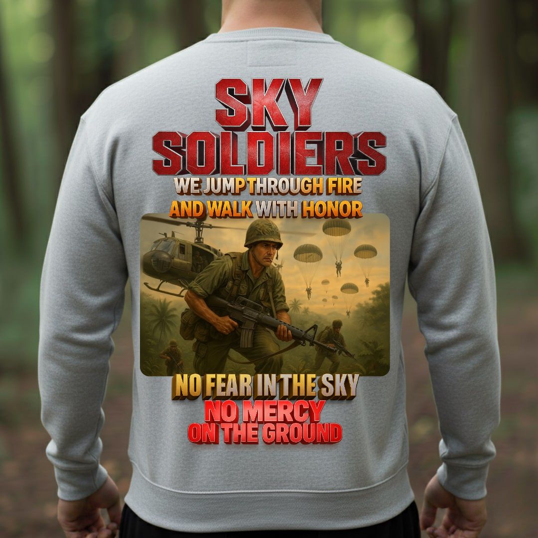 Sky Soldiers Graphic T-Shirt – Jump Through Fire, Walk with Honor