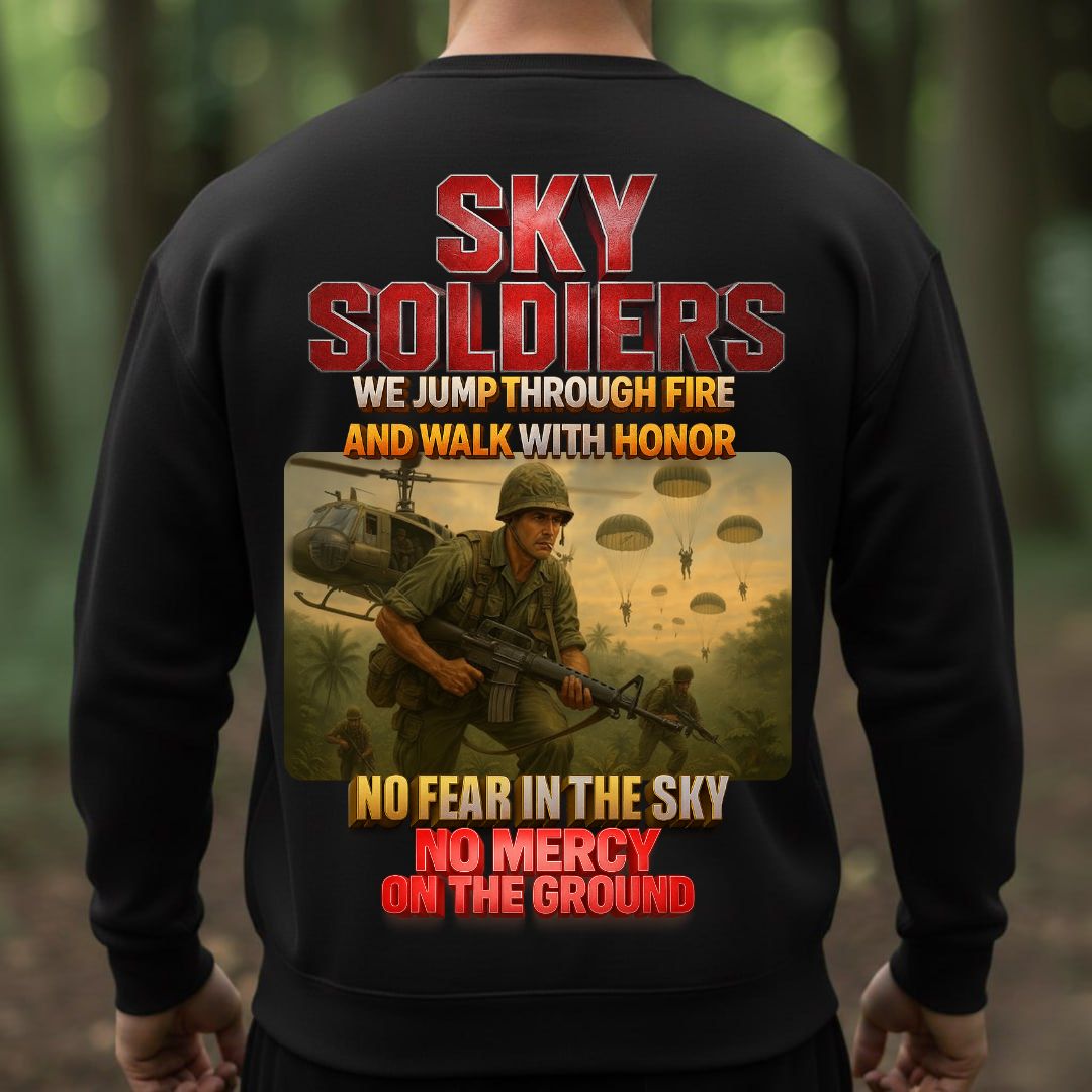 Sky Soldiers Graphic T-Shirt – Jump Through Fire, Walk with Honor