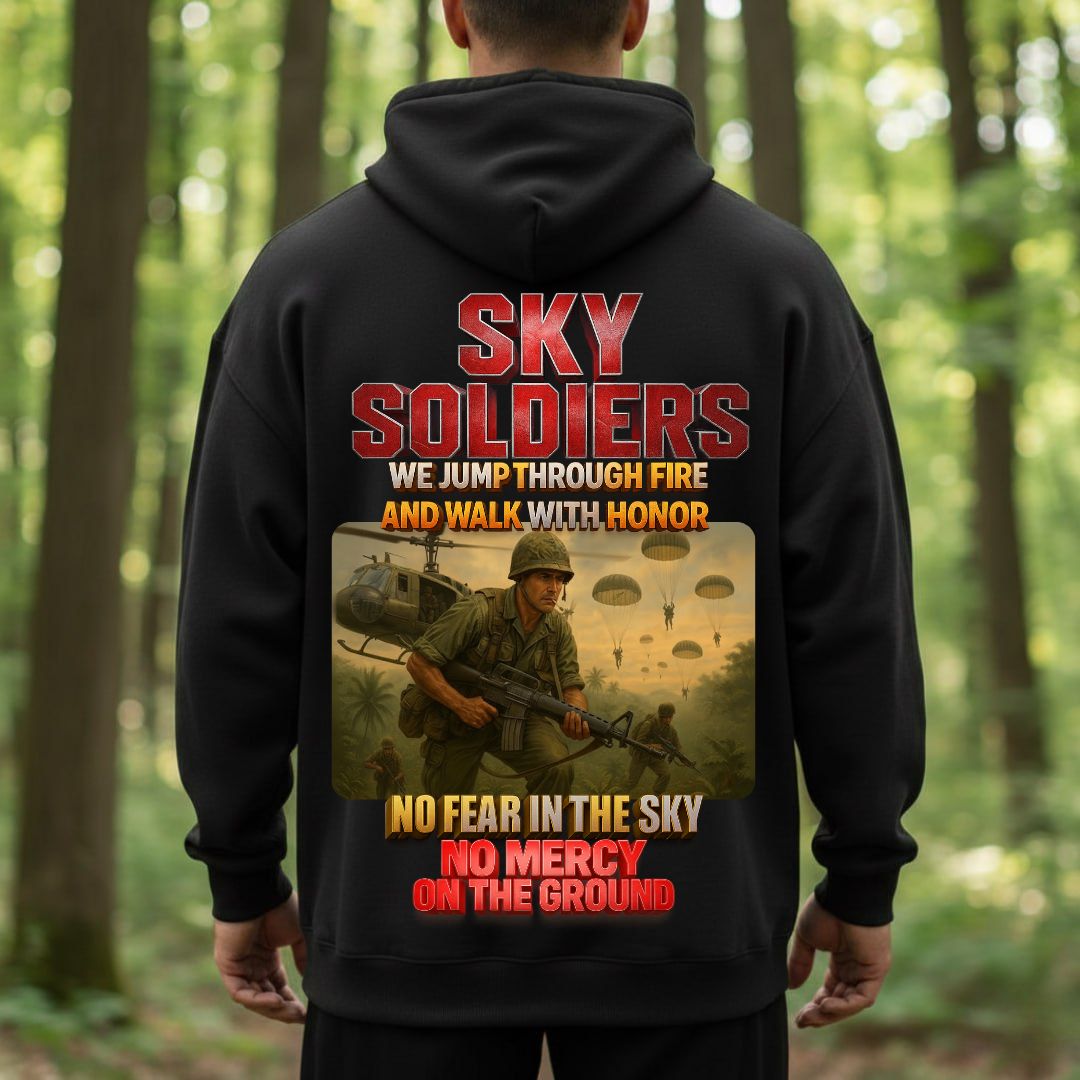 Sky Soldiers Graphic T-Shirt – Jump Through Fire, Walk with Honor