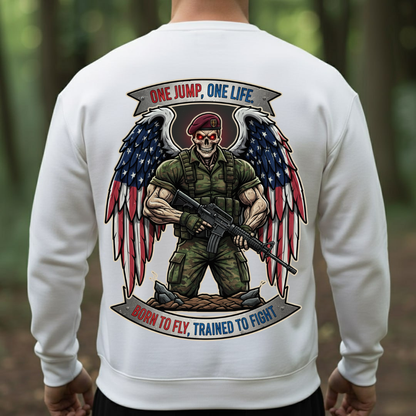 Airborne Paratrooper Veteran T-Shirt – One Jump One Life | Born to Fly Trained to Fight Military Tee