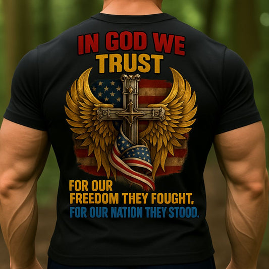 Veteran Faith T-Shirt – In God We Trust | Honoring Freedom & Nation Christian Shirt