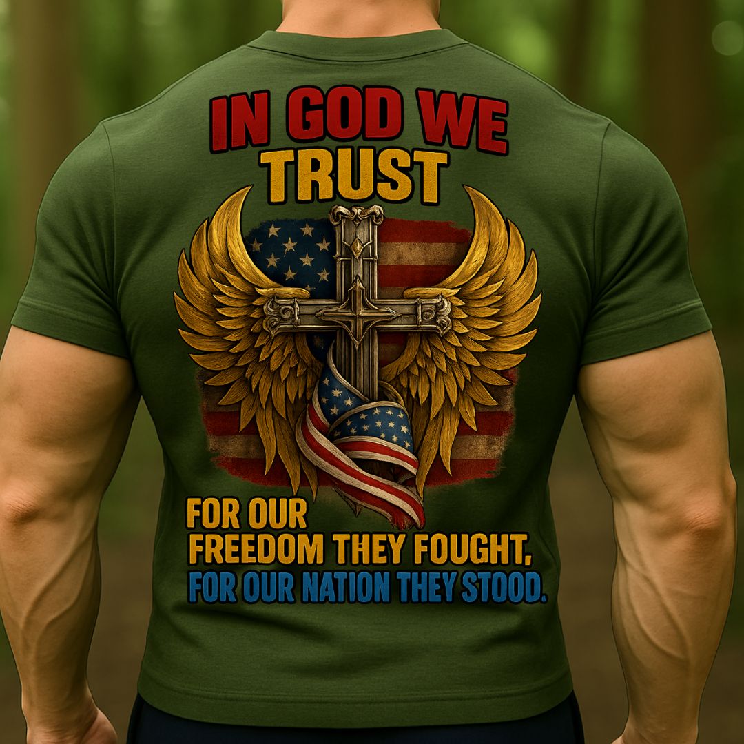 Veteran Faith T-Shirt – In God We Trust | Honoring Freedom & Nation Christian Shirt
