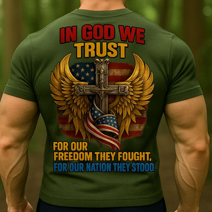 Veteran Faith T-Shirt – In God We Trust | Honoring Freedom & Nation Christian Shirt