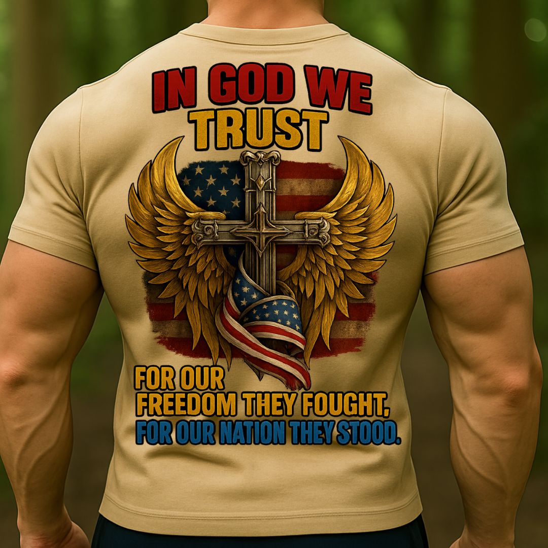 Veteran Faith T-Shirt – In God We Trust | Honoring Freedom & Nation Christian Shirt