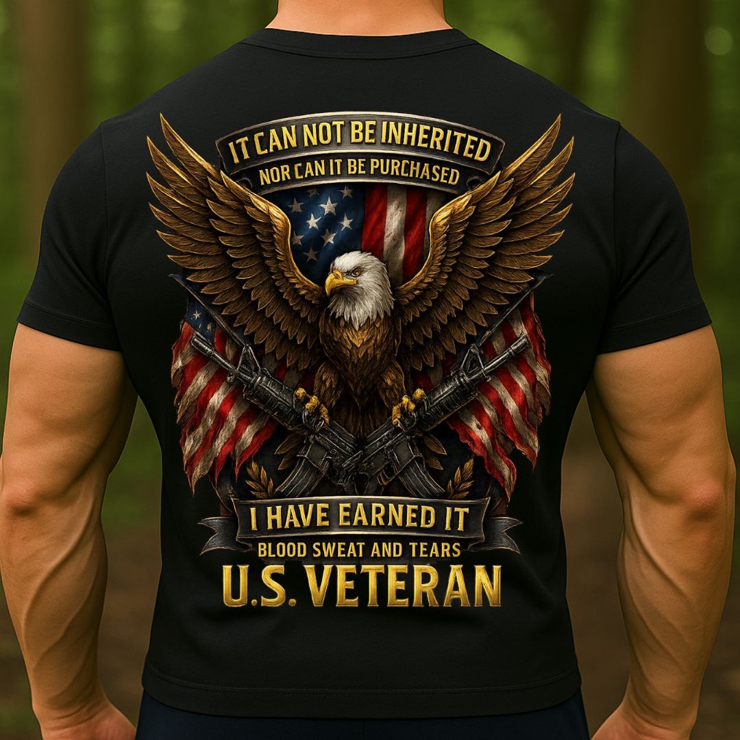 US Veteran Eagle T-Shirt | American Flag Military Pride Shirt for Veterans