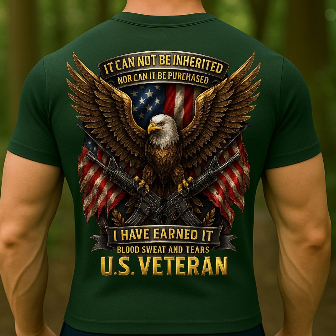 US Veteran Eagle T-Shirt | American Flag Military Pride Shirt for Veterans