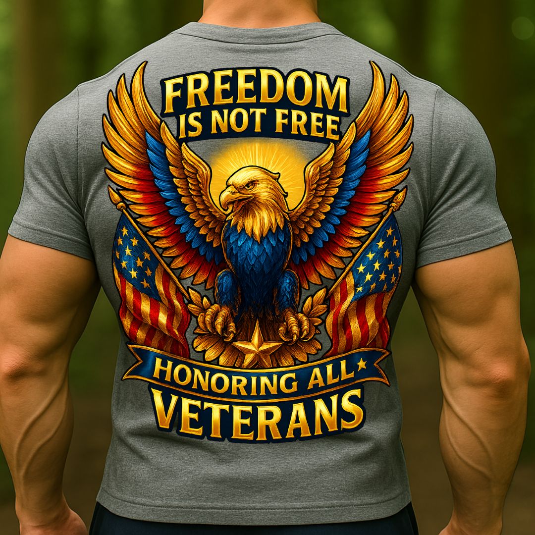 Freedom Is Not Free Veteran T-Shirt | Patriotic Eagle Honoring All Veterans Shirt