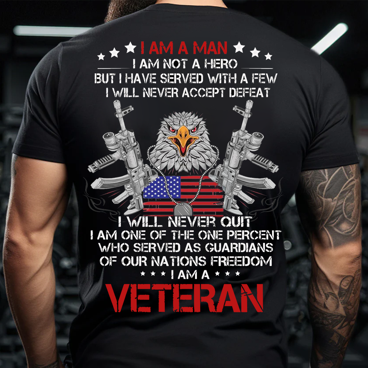 I Am a Veteran T-Shirt – Patriotic Military Eagle & American Flag Tee for Army Veterans