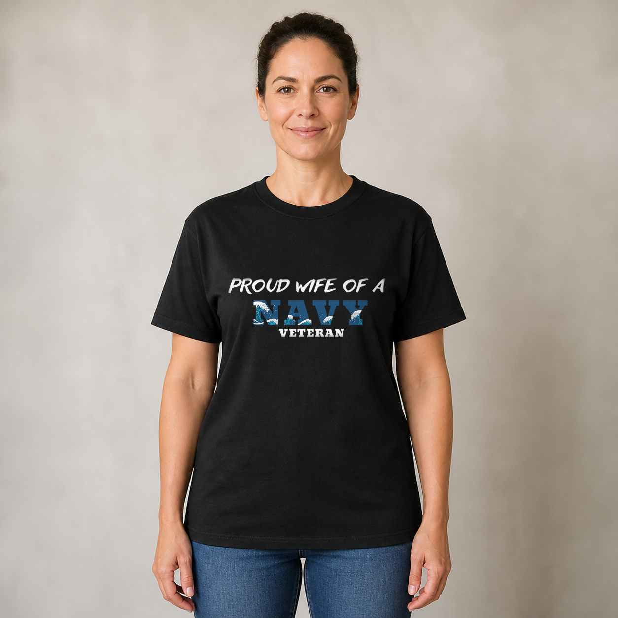 Proud Wife of a Navy Veteran Shirt – Military Wife Sweatshirt – Patriotic Gift for Women