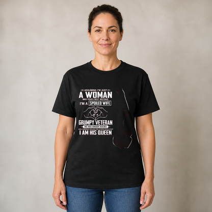 Spoiled Wife of a Grumpy Veteran Shirt – Funny Military Wife Sweatshirt – Proud Veteran Couple Gift for Her,Wife