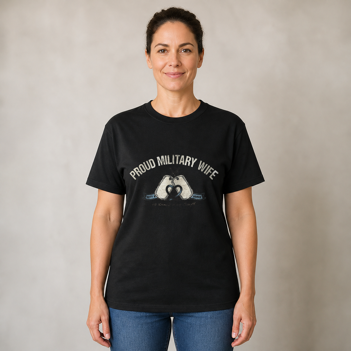 "Proud Military Wife" T-Shirt – Military Family Pride Gift for Wife Mom Husband