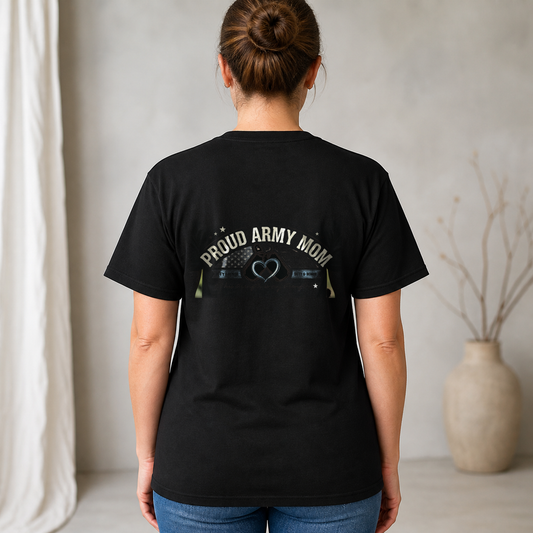 "Proud Army Mom" T-Shirt – Military Family Pride Gift for Wife Mom Husband