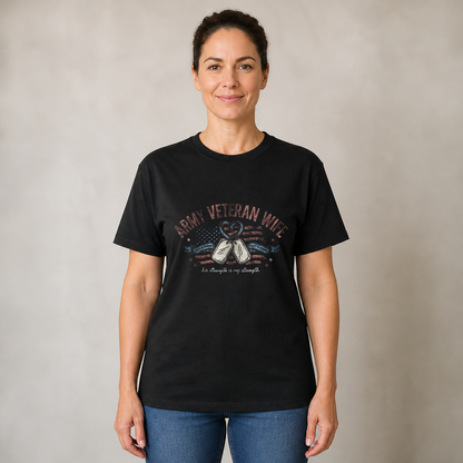 "Army Veteran Wife" T-Shirt – Military Family Pride Gift for Wife Mom Husband