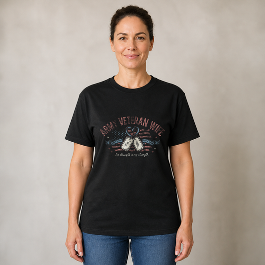 "Army Veteran Wife" T-Shirt – Military Family Pride Gift for Wife Mom Husband