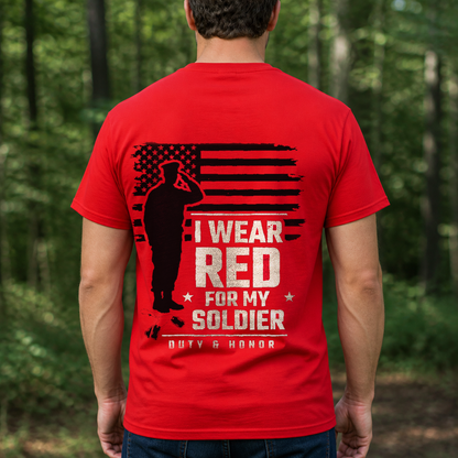 "I Wear Red For My Soldier" T-Shirt – R.E.D. Friday Remember Everyone Deployed Military Gift