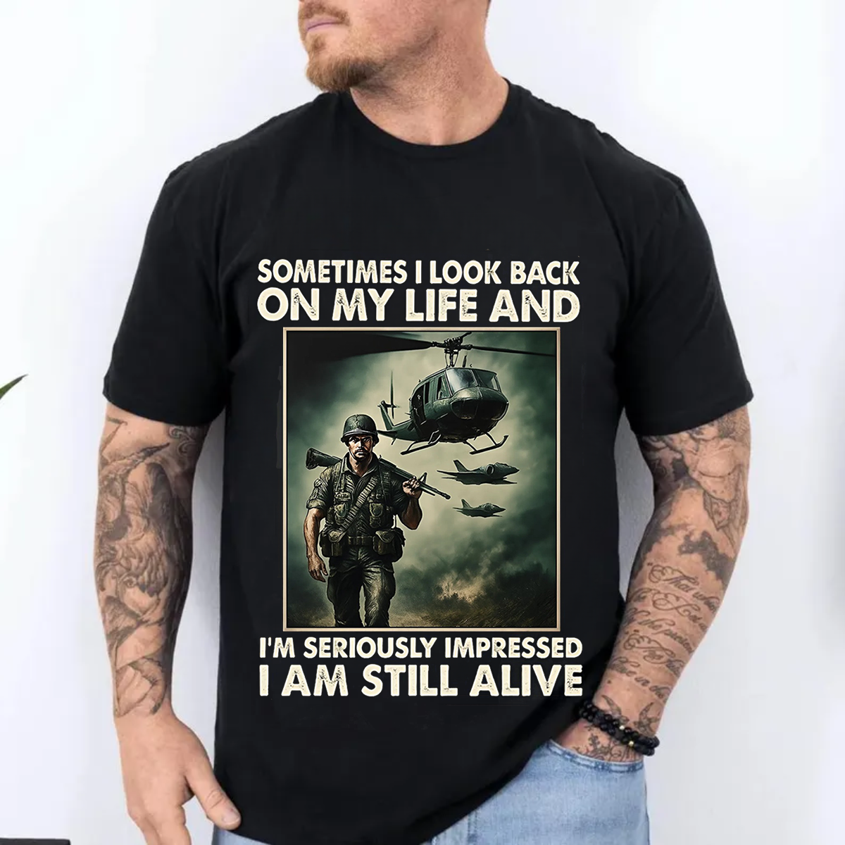 Vietnam War Memorial T-Shirt – U.S. Army UH-1 Huey Helicopter Soldier, Patriotic Military Gift Tee