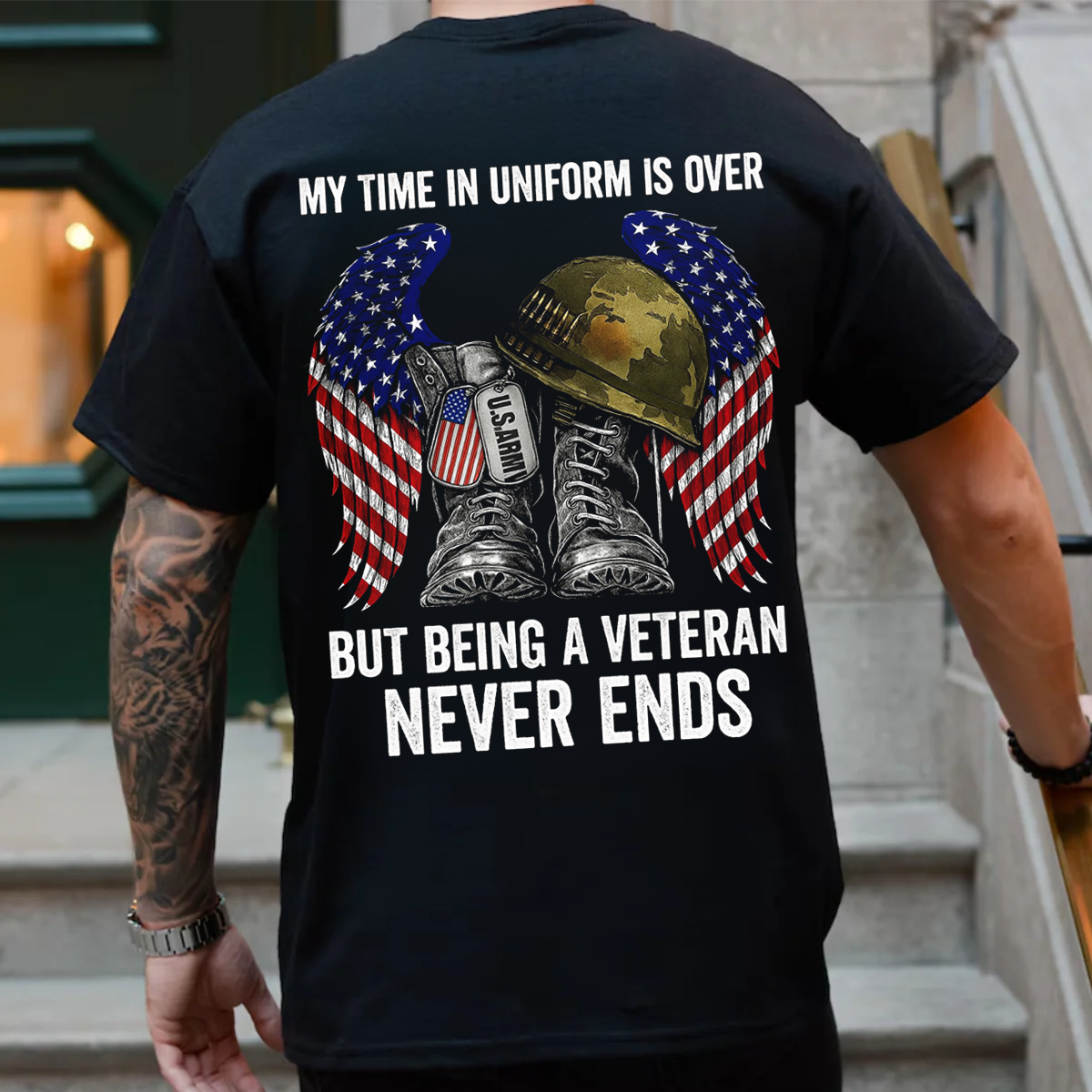 My Time In Uniform Over But Being A Veteran Never Ends Veteran T Shirt, Military Patriot Shirt